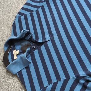 Burberry Britt Tonal Striped Polo Size Medium in Blue - EUC